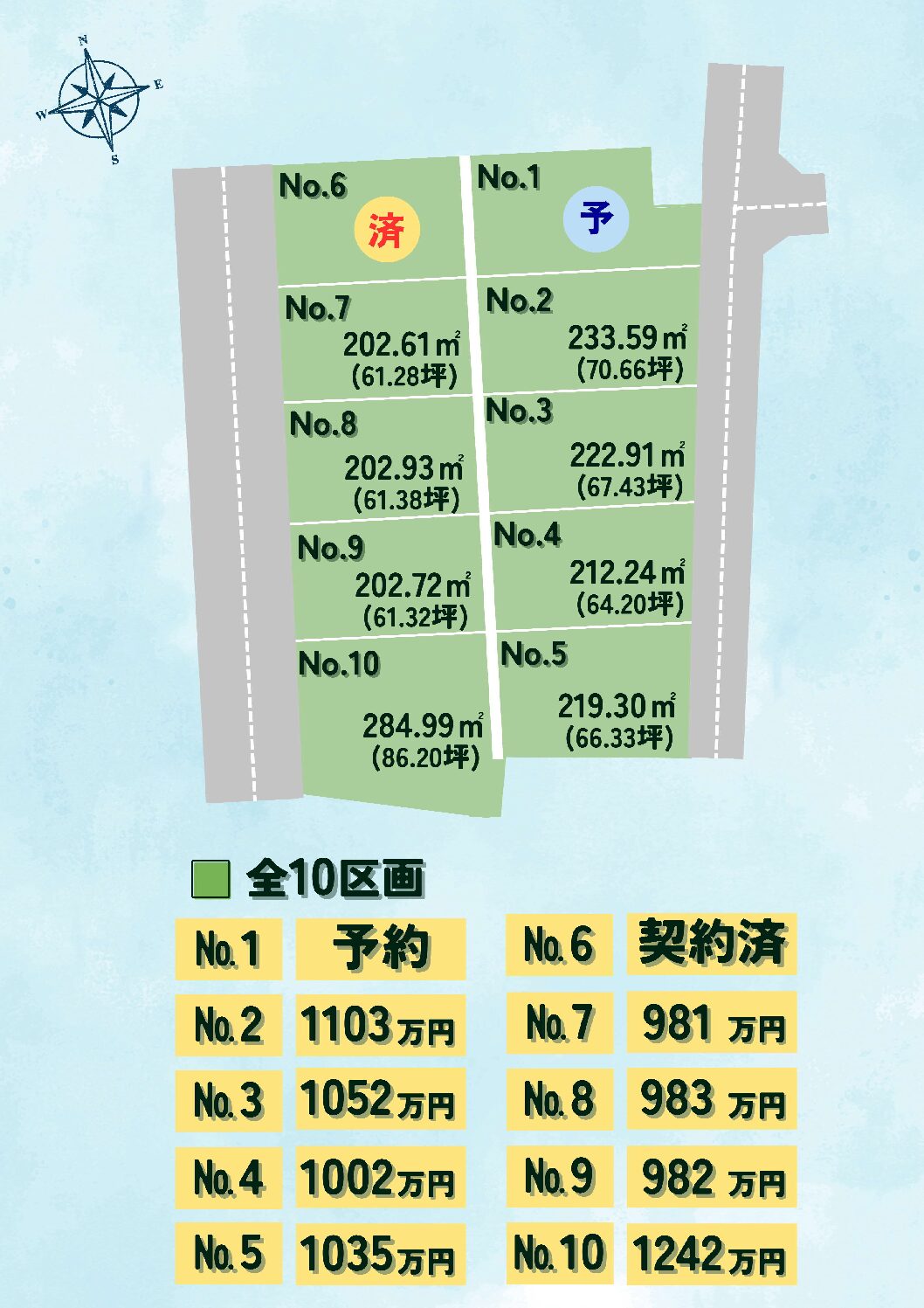 日詰駅前分譲地区画図